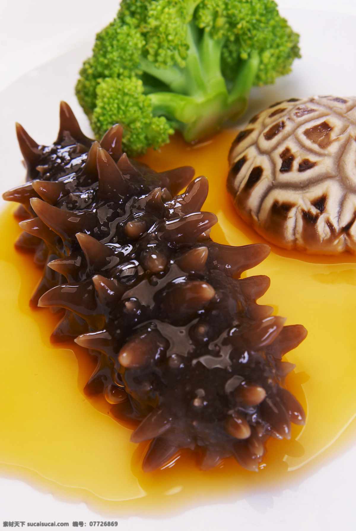 鲍汁海参 西兰花 蘑菇 食品 美食 美味 食物 餐饮美食 传统美食 中国美食 摄影图库
