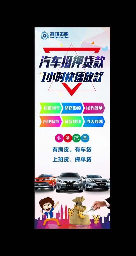 车贷展架 车贷宣传展架 彩页 蓝色 贷款 宣传 展板模板 dm宣传单
