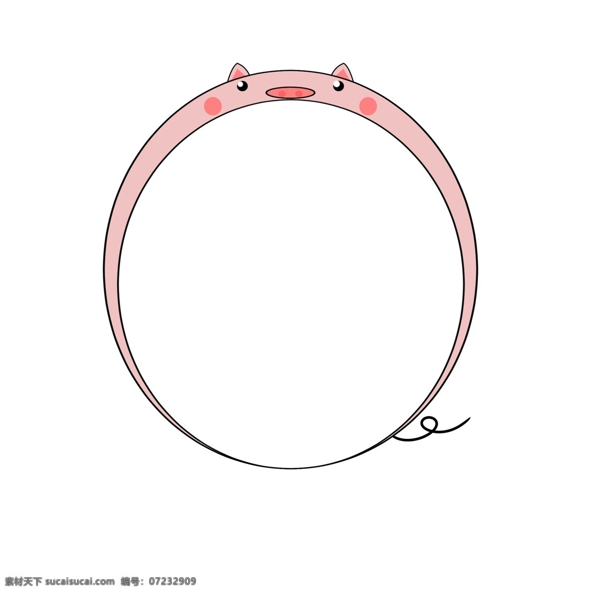 粉色 猪 边框 插画 可爱 手绘猪猪边框 猪猪边框装饰 猪猪边框插画 漂亮的边框