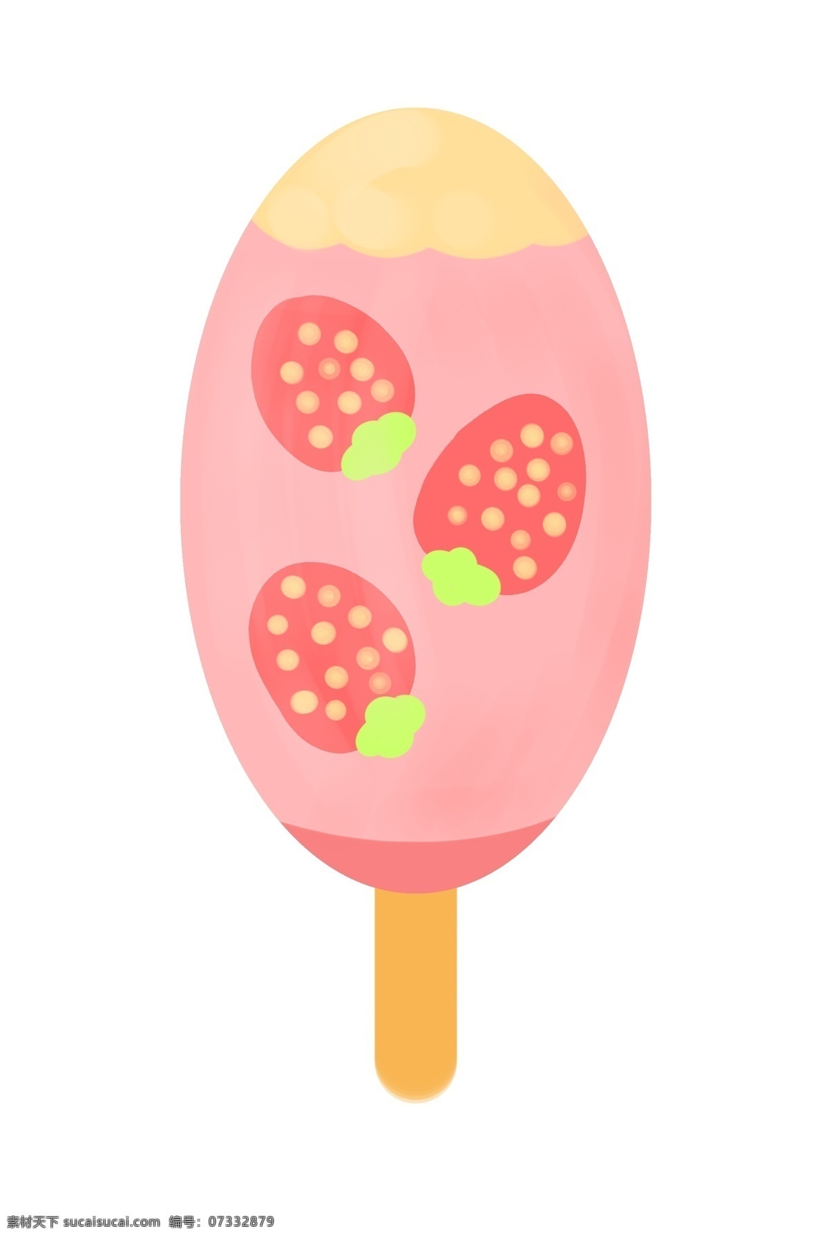 草莓 图案 冰淇淋 冷饮