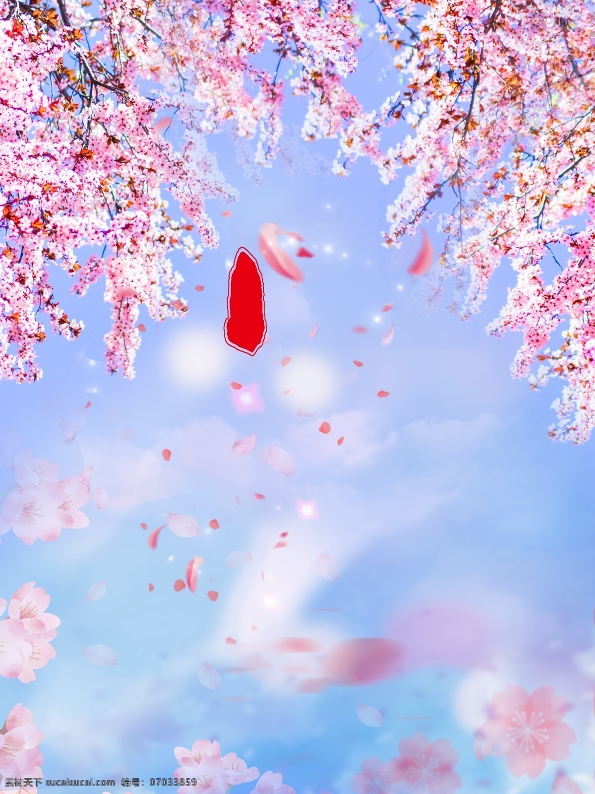 清新 美丽 桃花 枝 广告 背景 广告背景 浪漫 花朵 花瓣 印章 粉色 花枝 纷飞