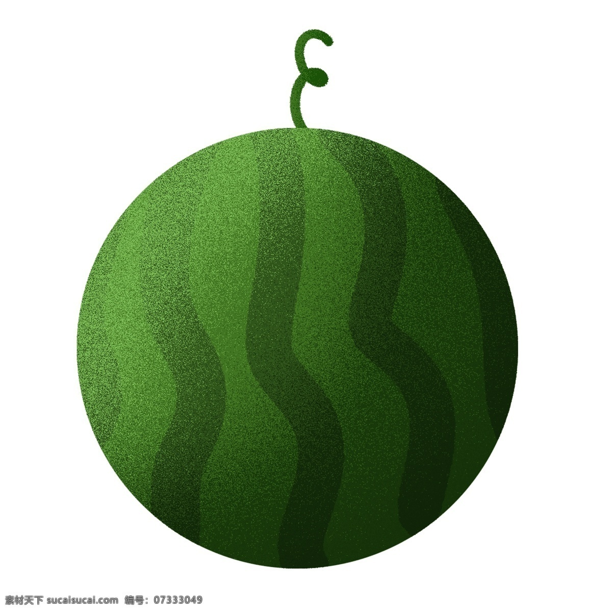 绿色 大 西瓜 插画 图案 水果 圆形 卡通 彩色 小清新 创意 手绘 元素 现代 简约 装饰