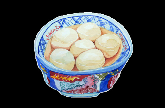 组 冬至 彩色 手绘 汤圆 食物 中式 插画 节日美食 风俗习惯 美食