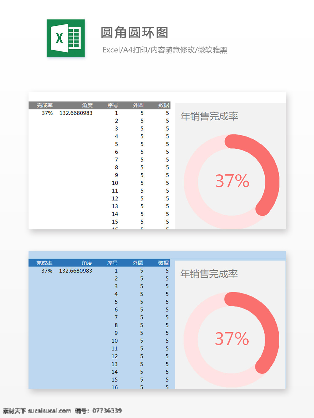 圆角 圆环 图 excel 表格 图表 图表设计 文档 自动计算 图表文档 模板 圆环图