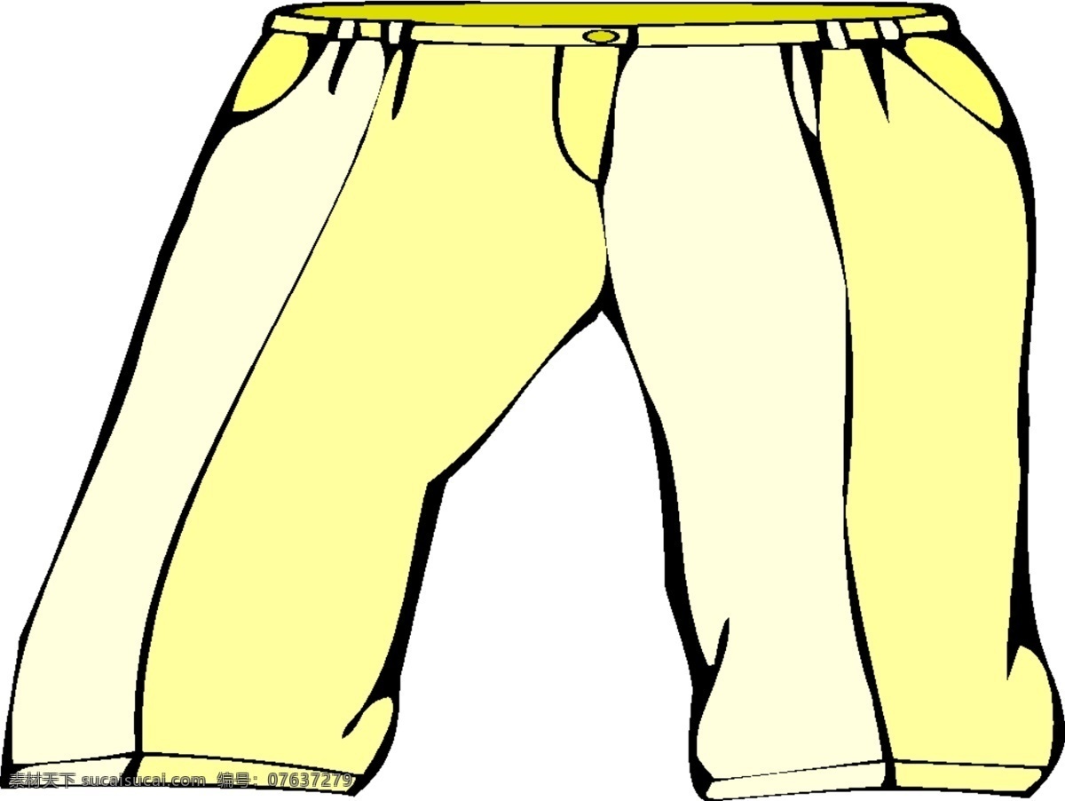 长裤 服装服饰 黄色 条纹 下装 服装设计 其他服装素材