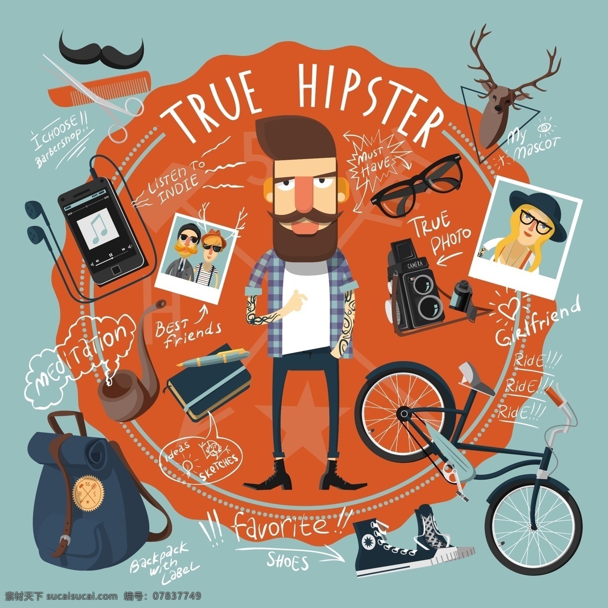 小胡子 单车 摇滚 卡通 书包 乐器 广告 眼睛 生活用品 生活 个性 深色 独特 胡子 人物 原创