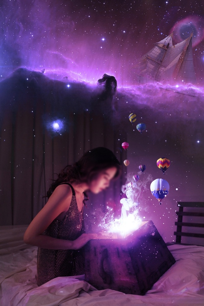 星云 宝盒 效果图 星云宝盒效果 星云宝盒 宝盒效果图 星空 天空 星球 精美 电商 广告 图 分层