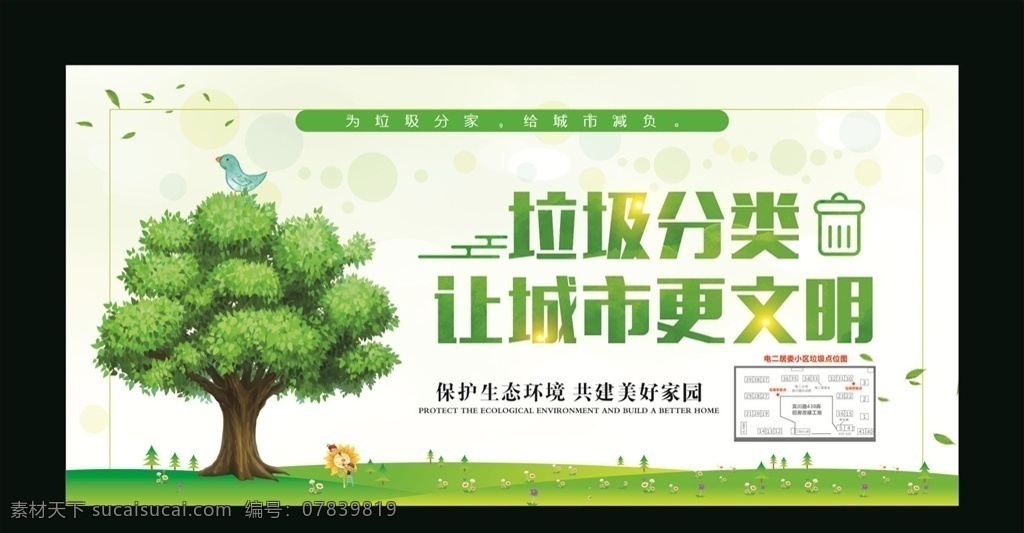 垃圾 分类 宣传栏 垃圾分类 城市文明 保护环境 环保 社区广告 室外广告设计