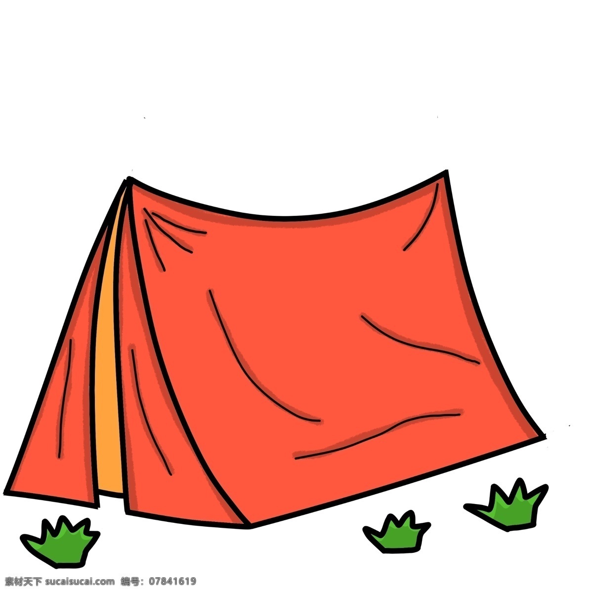 手绘 卡通 帐篷 野外露营 野外 露营