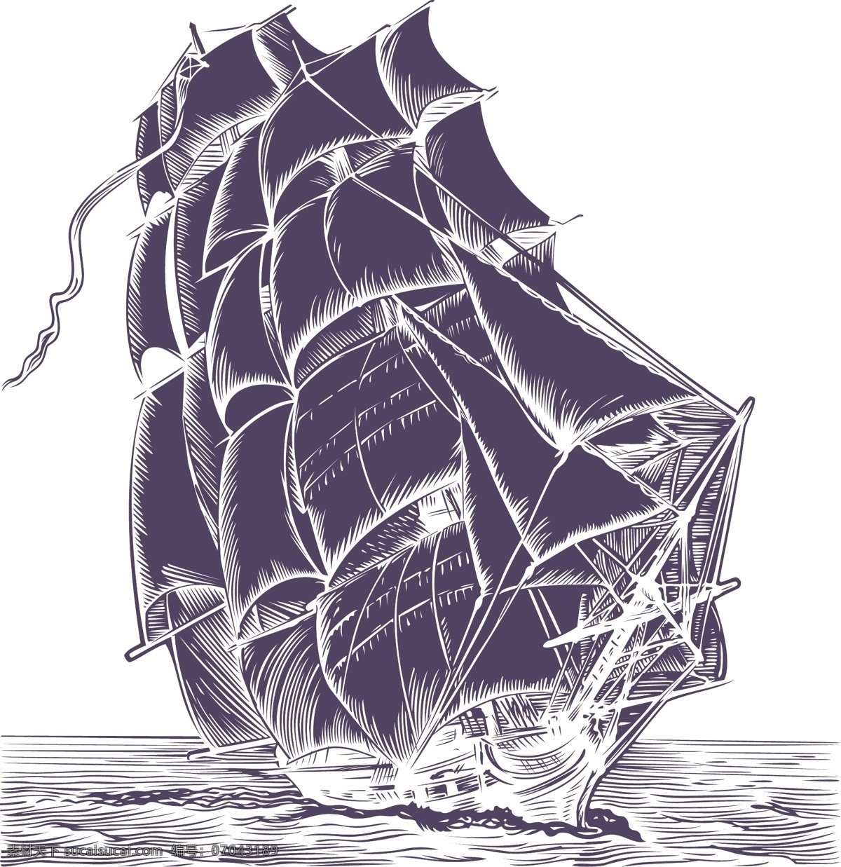 一个 好 钢笔画 帆船 矢量 船 风帆 海 航行 向量的船 矢量图 日常生活