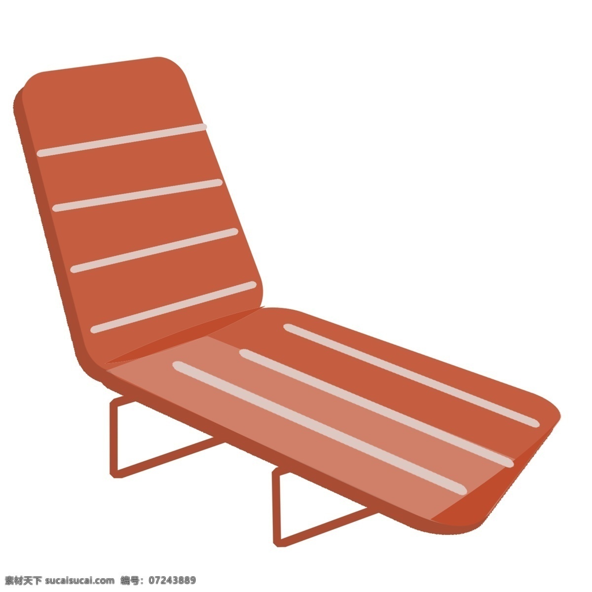 棕色卡通躺椅 躺椅 椅子 棕色
