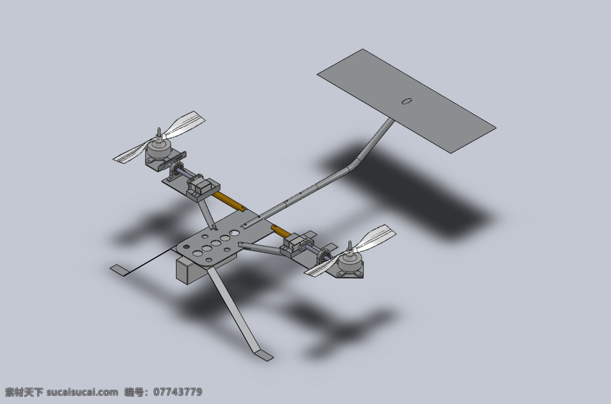 双 转子 项目 直升机 bi 倾斜 3d模型素材 建筑模型
