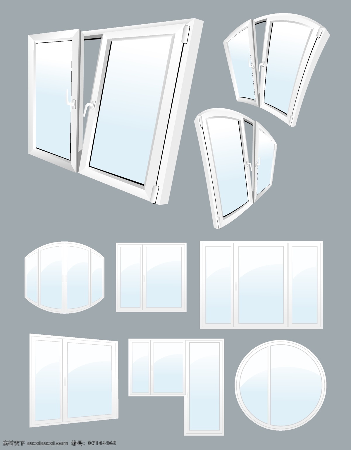 精美 窗户 矢量 把手 玻璃 窗口 窗台 矢量素材 塑料 矢量图 建筑家居