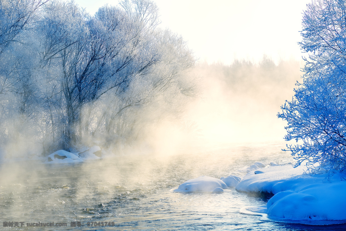 库尔滨河雪景 库尔滨河 黑龙江 江景 河流 河岸 雾凇 雪景 雪乡 自然 风景 风光 树林 森林 自然风景 山水 田园 自然景观