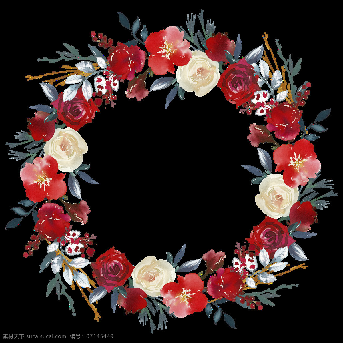 波西 米亚 风 花环 透明 粉红色 红包 玫瑰花 免扣素材 手绘 水彩 透明素材 叶子 装饰图案