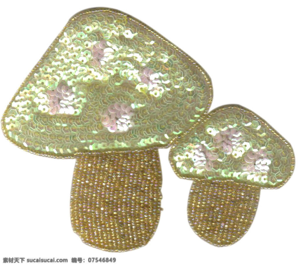 蘑菇 色彩 黄色 粉红色 钉珠 免费素材 面料图库 服装图案 白色