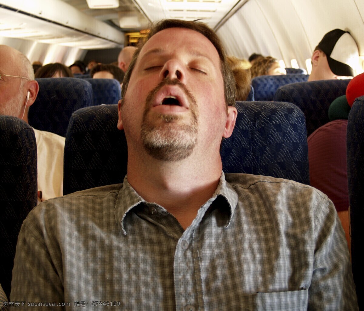 呼呼入睡 睡觉 入睡 打鼾 睡眠 机舱 打盹 乘客 人物图库 男性男人 摄影图库