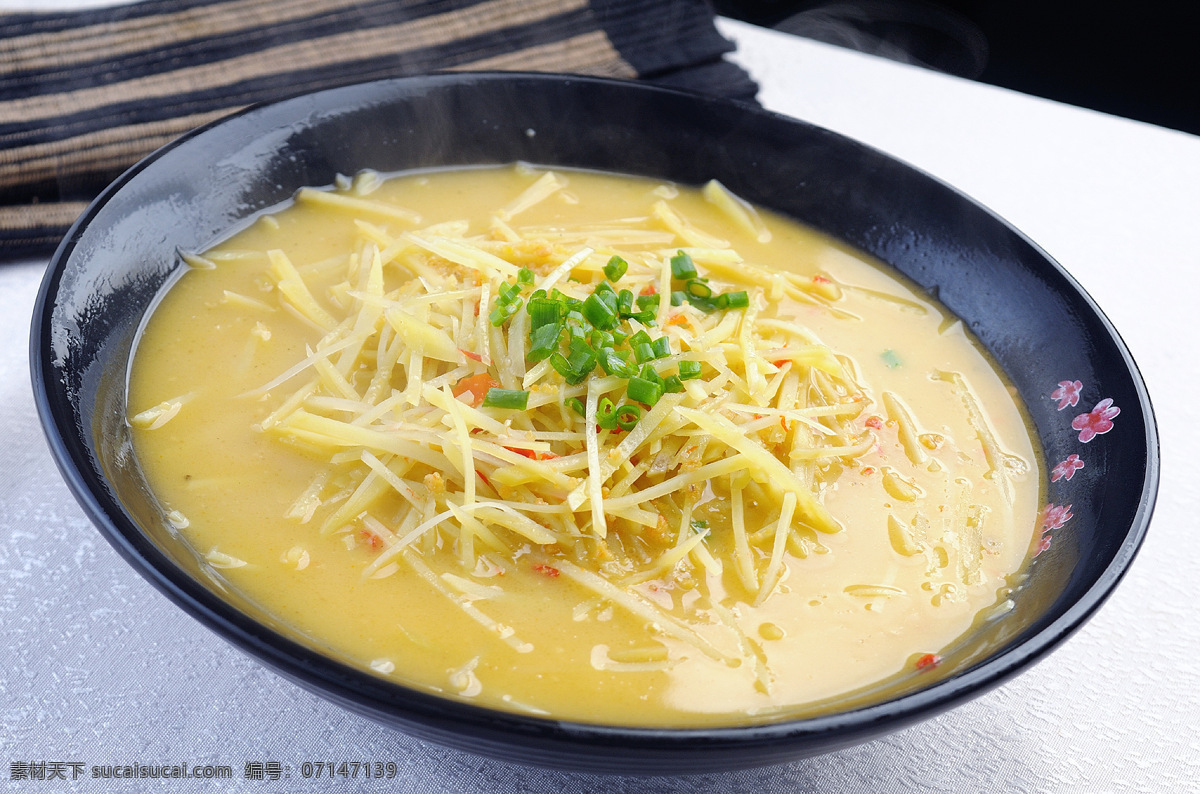 土豆丝汤 土豆汤 土豆 土豆丝 葱花 菜品图片 餐饮美食 传统美食