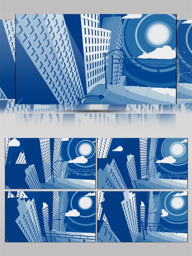 蓝色 科技 大楼 高清 视频 城市模型 动态视频素材 科技感 科技蓝色 视频素材