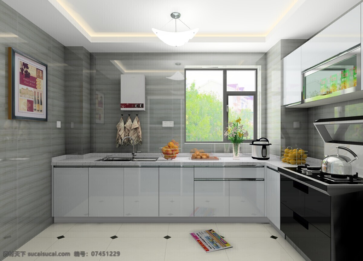 圆方 橱柜 效果图 厨房 环境设计 集成灶 室内设计 家居装饰素材