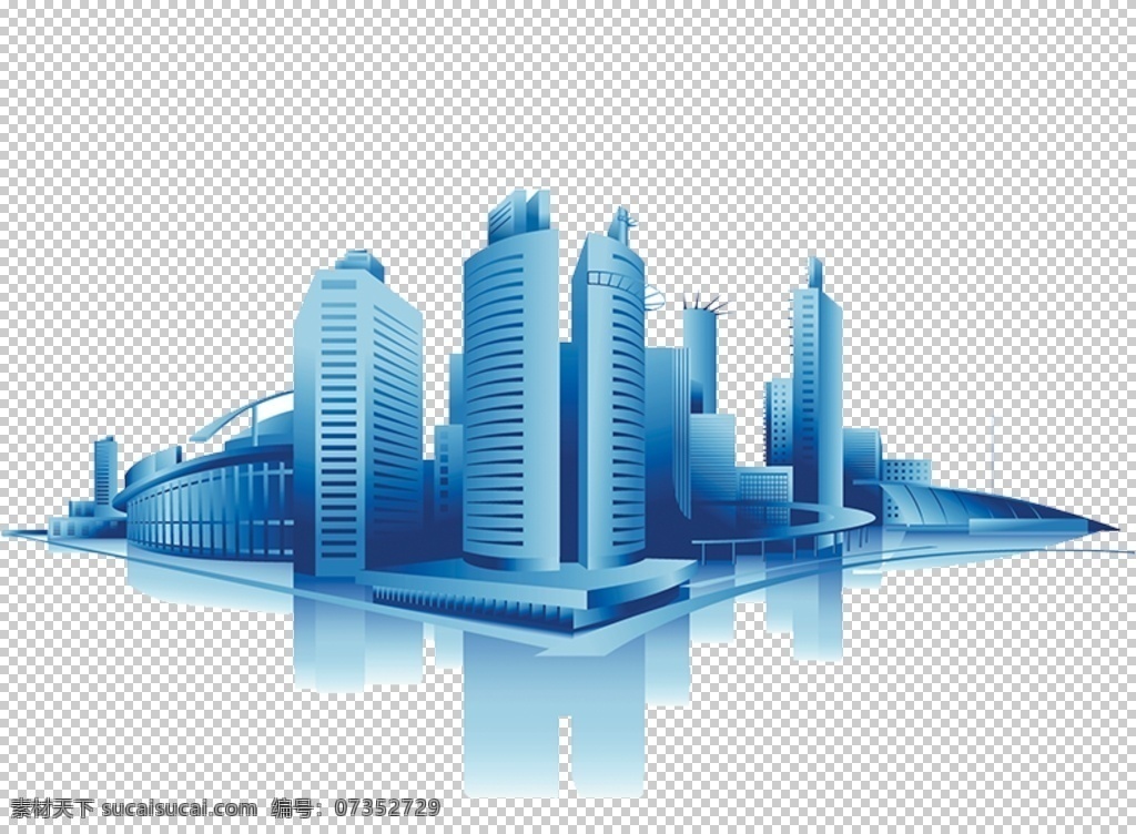城市 建筑 立体 装饰 海报 png格式