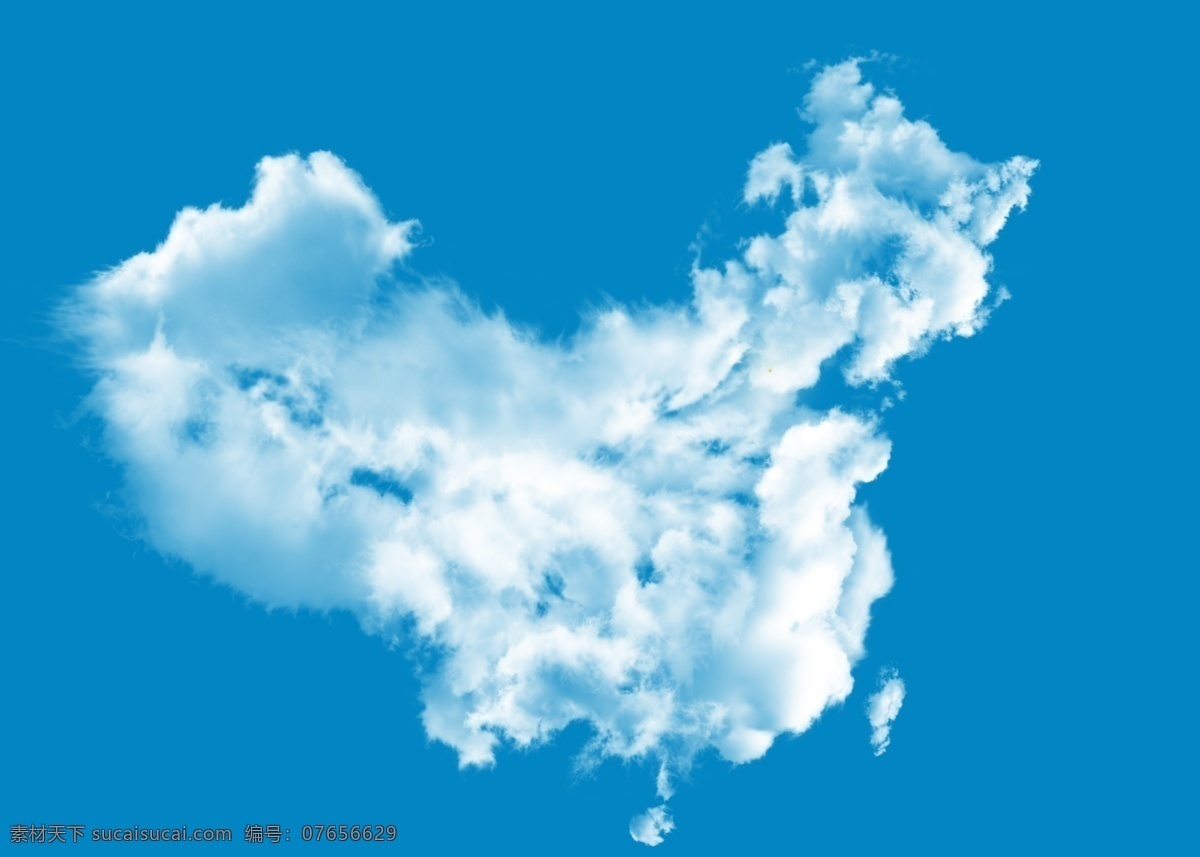 轮廓 地形图 中华 白云 云朵 中国 分层 源文件