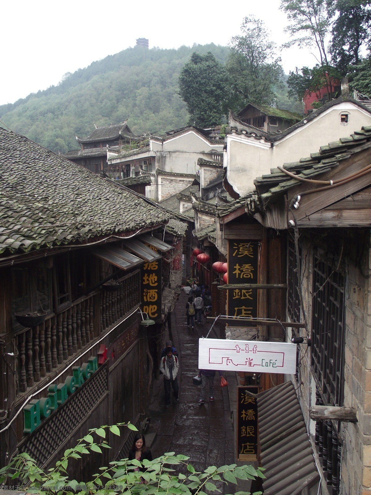 凤凰古城 湖南 湘西 苗寨 苗族 凤凰 古城 吊脚楼 街道 青山 自然景观 建筑景观