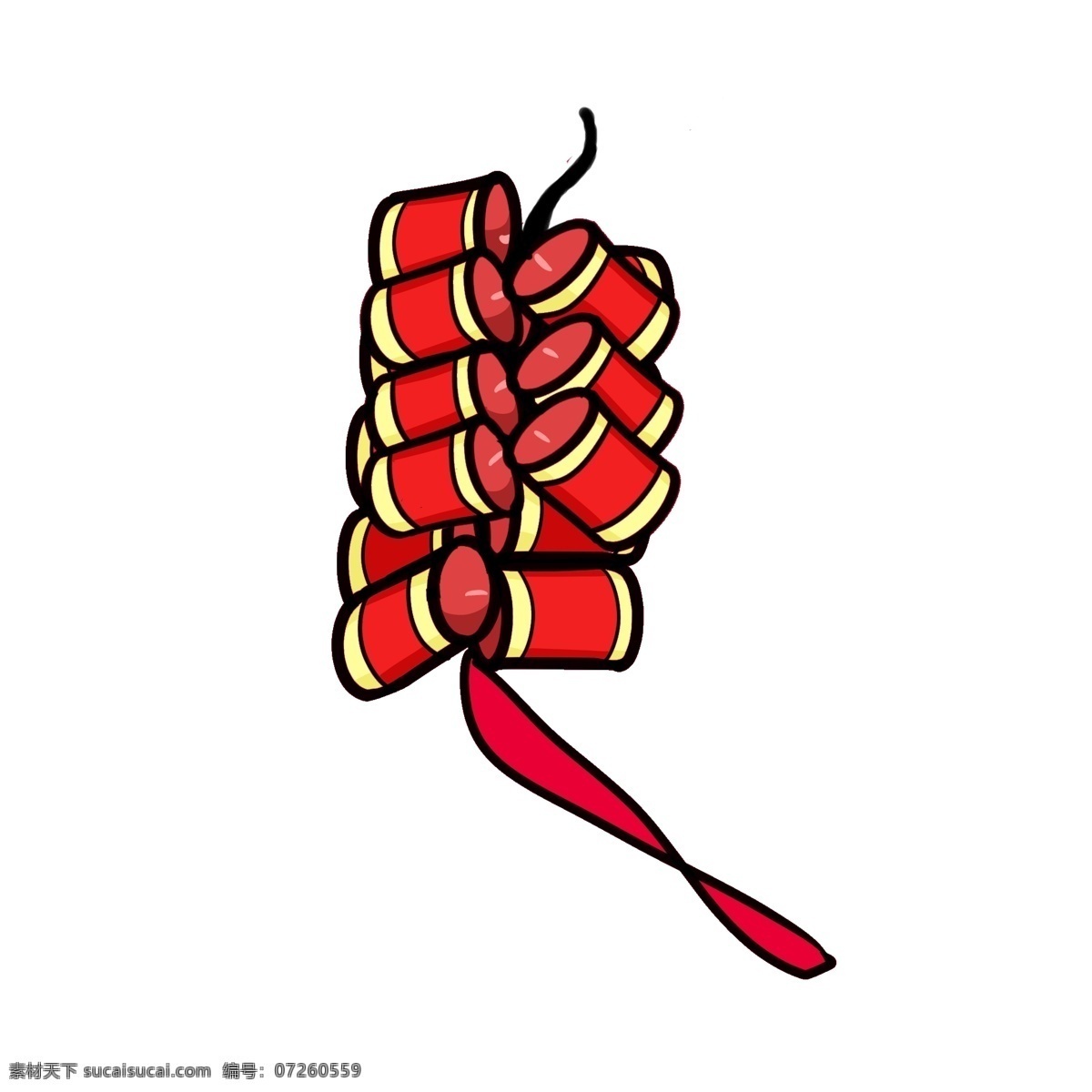 一串红 色 小 鞭炮 商用 元素 红色 新年 简洁 鞭竹
