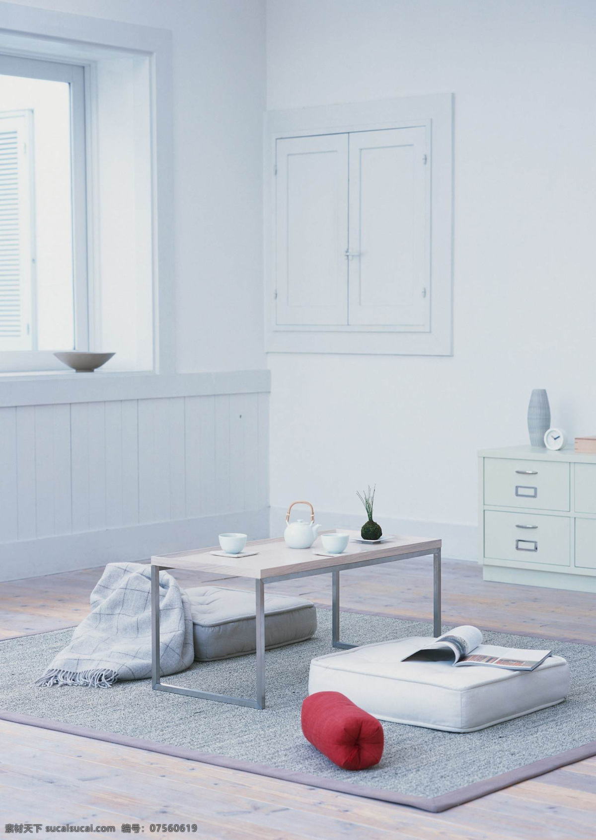 简单 茶室 白色 简约 室内 家居装饰素材 室内设计