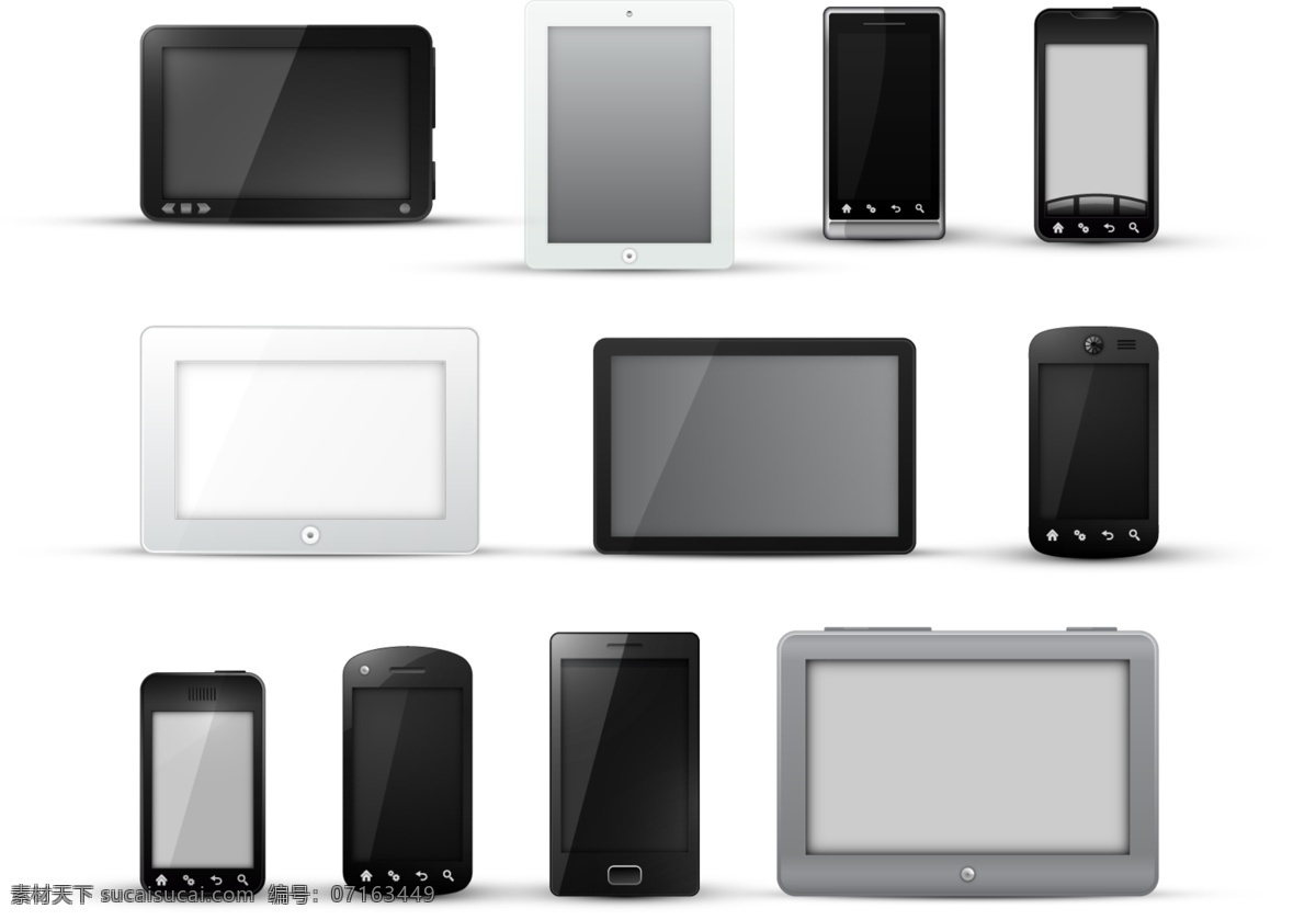 电子产品 矢量图 ipad 模板 平板电脑 矢量素材 手机 智能手机 现代科技