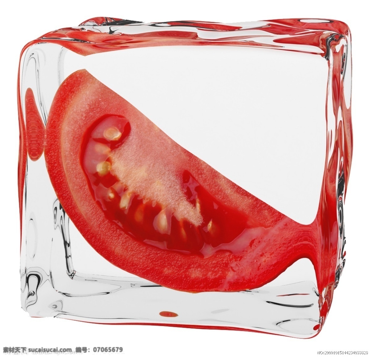 冰块 里 番茄 番茄素材 免抠 psd源文件