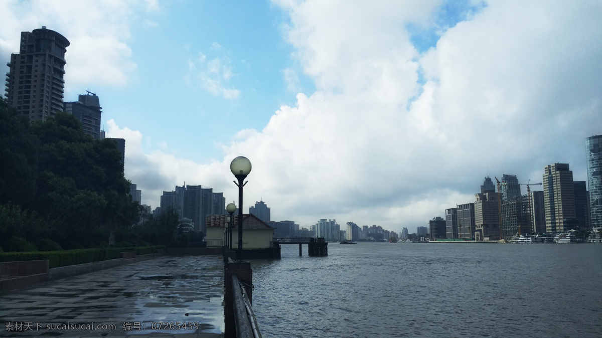 上海外滩 黄浦江 东方明珠 陆家嘴 蓝天白云 高楼大厦 旅游摄影 国内旅游