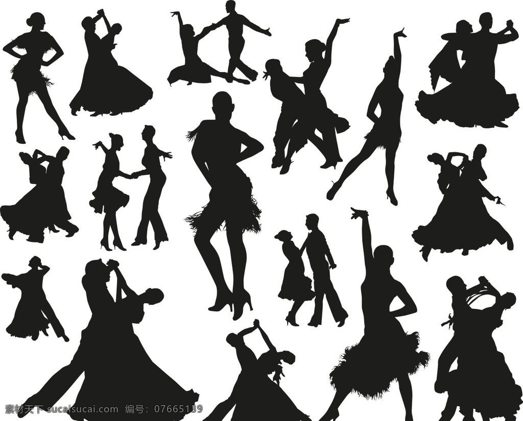 跳舞人物剪影 跳交谊舞的人 剪影 人物 交谊舞 矢量素材 跳舞 舞蹈 人物剪影 卡通设计