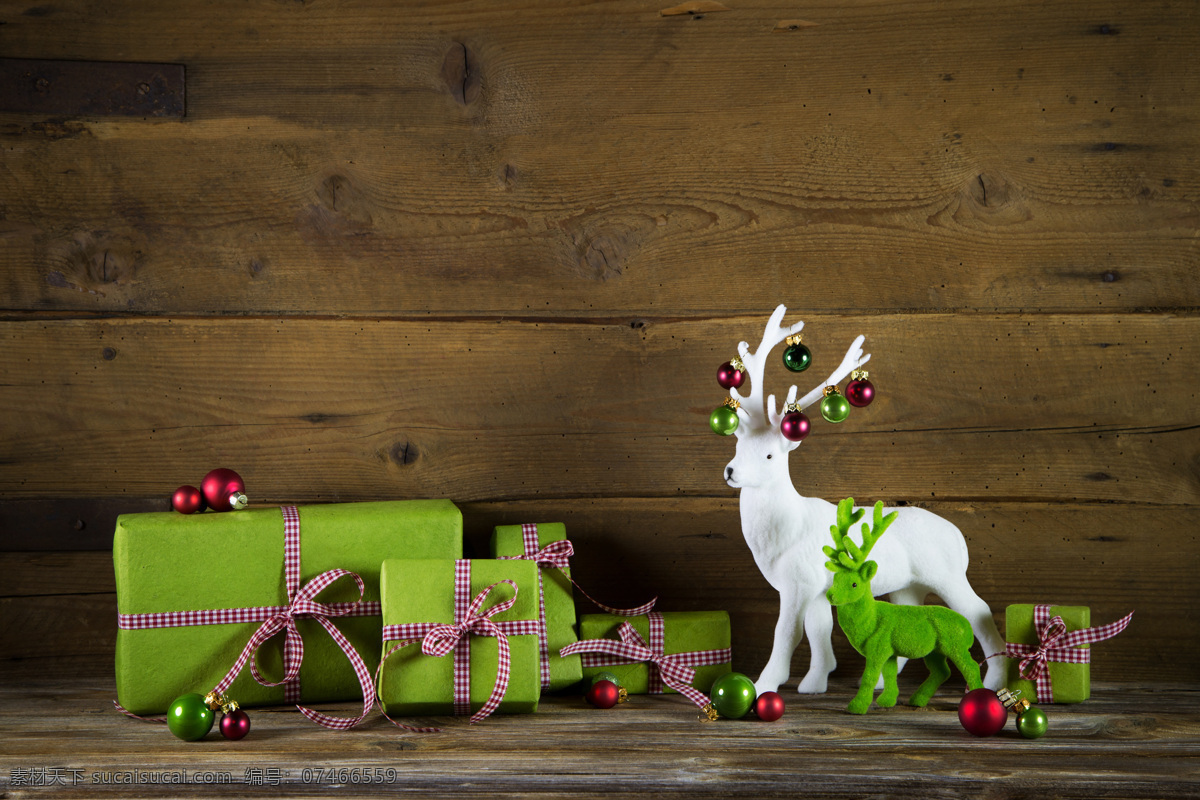 礼物 鹿 木板 圣诞球 礼盒 装饰物 圣诞节 节日庆典 生活百科