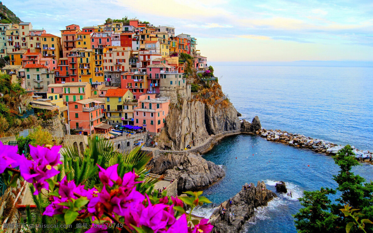 意大利 俯 拍 海边 花 意大利俯拍 俯拍意大利 自然景观
