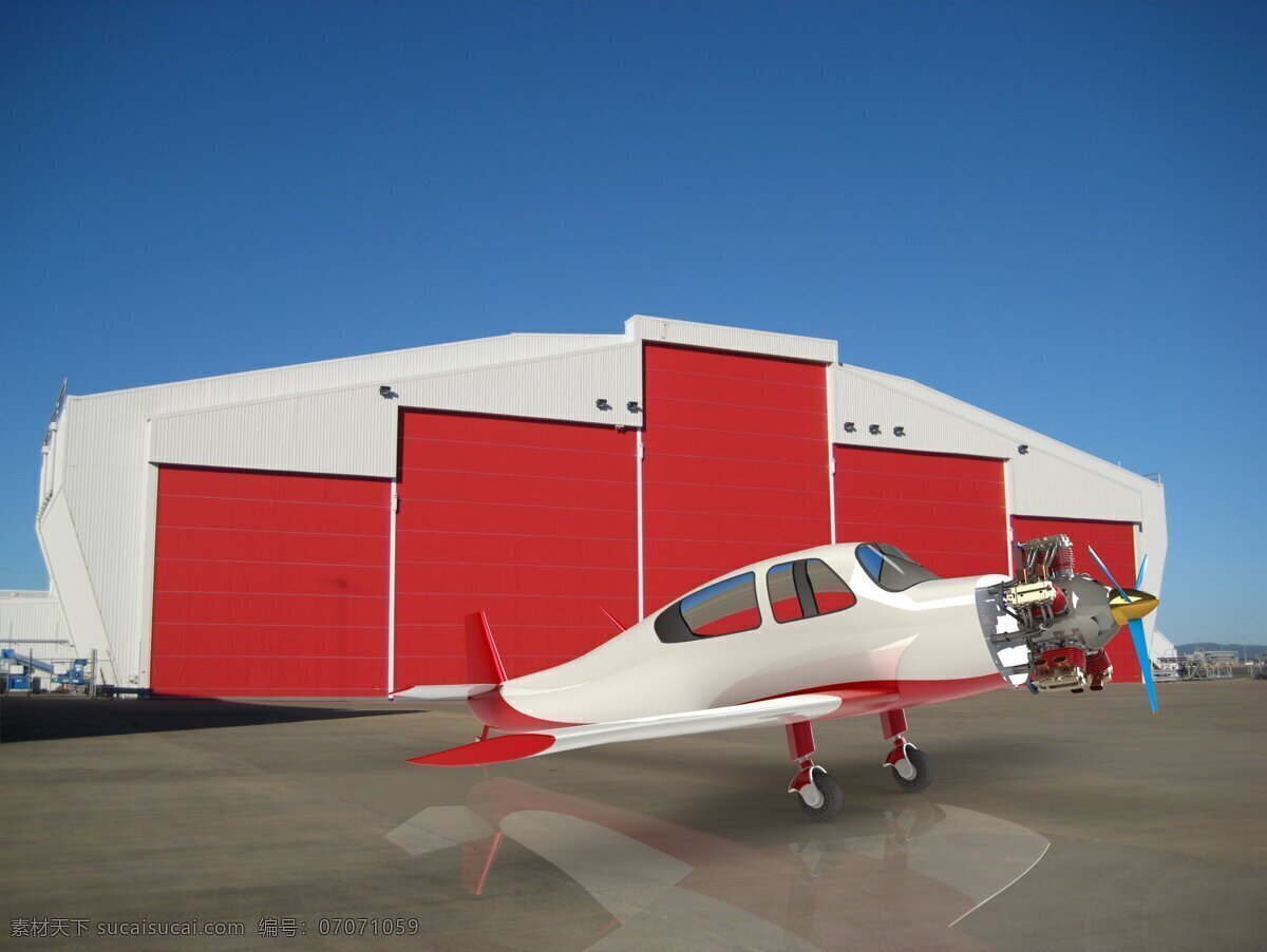 全工 作 径向 引擎 飞机 航空 3d模型素材 建筑模型