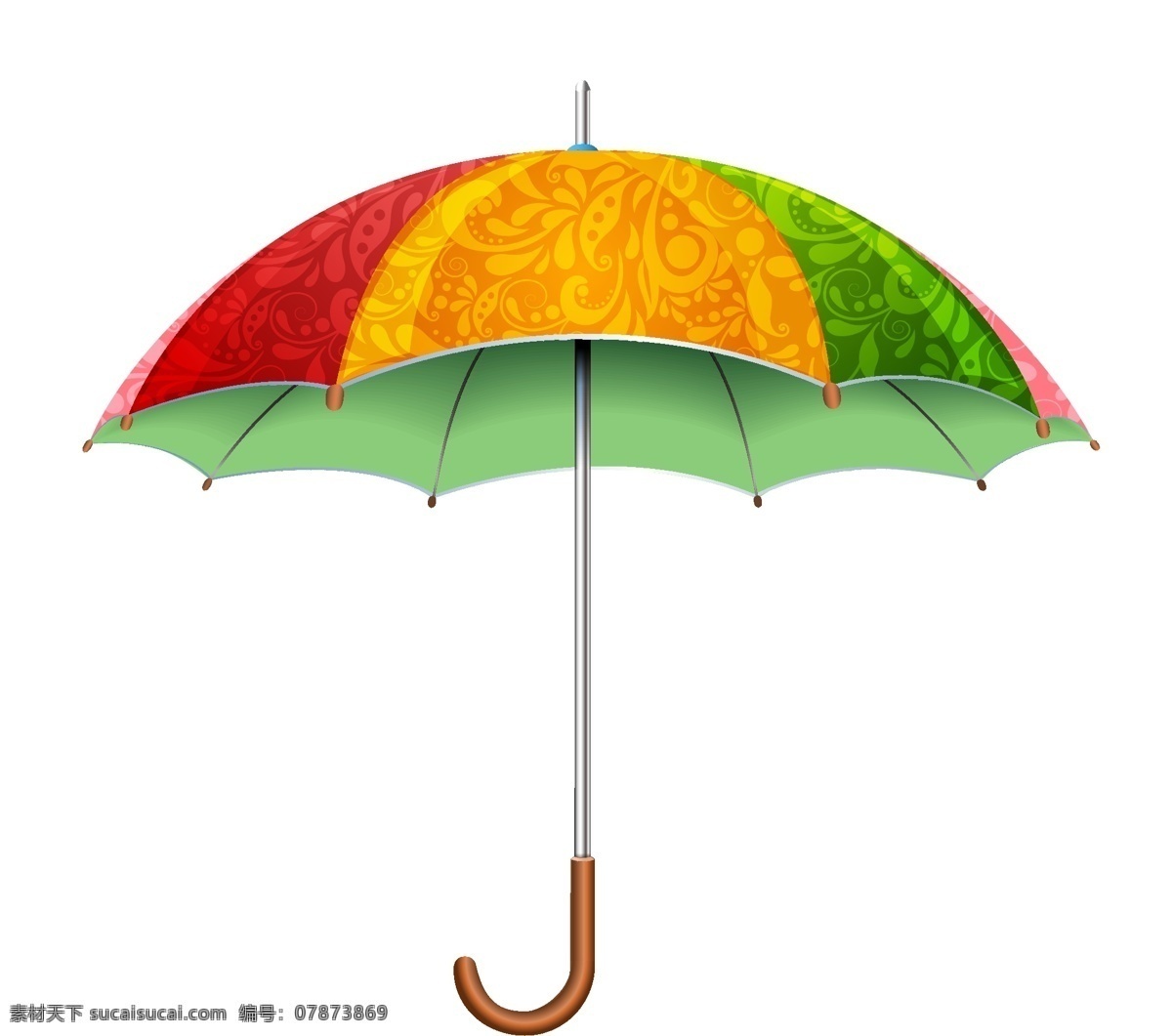 手绘 彩色 雨伞 元素 彩虹 ai元素 免扣元素