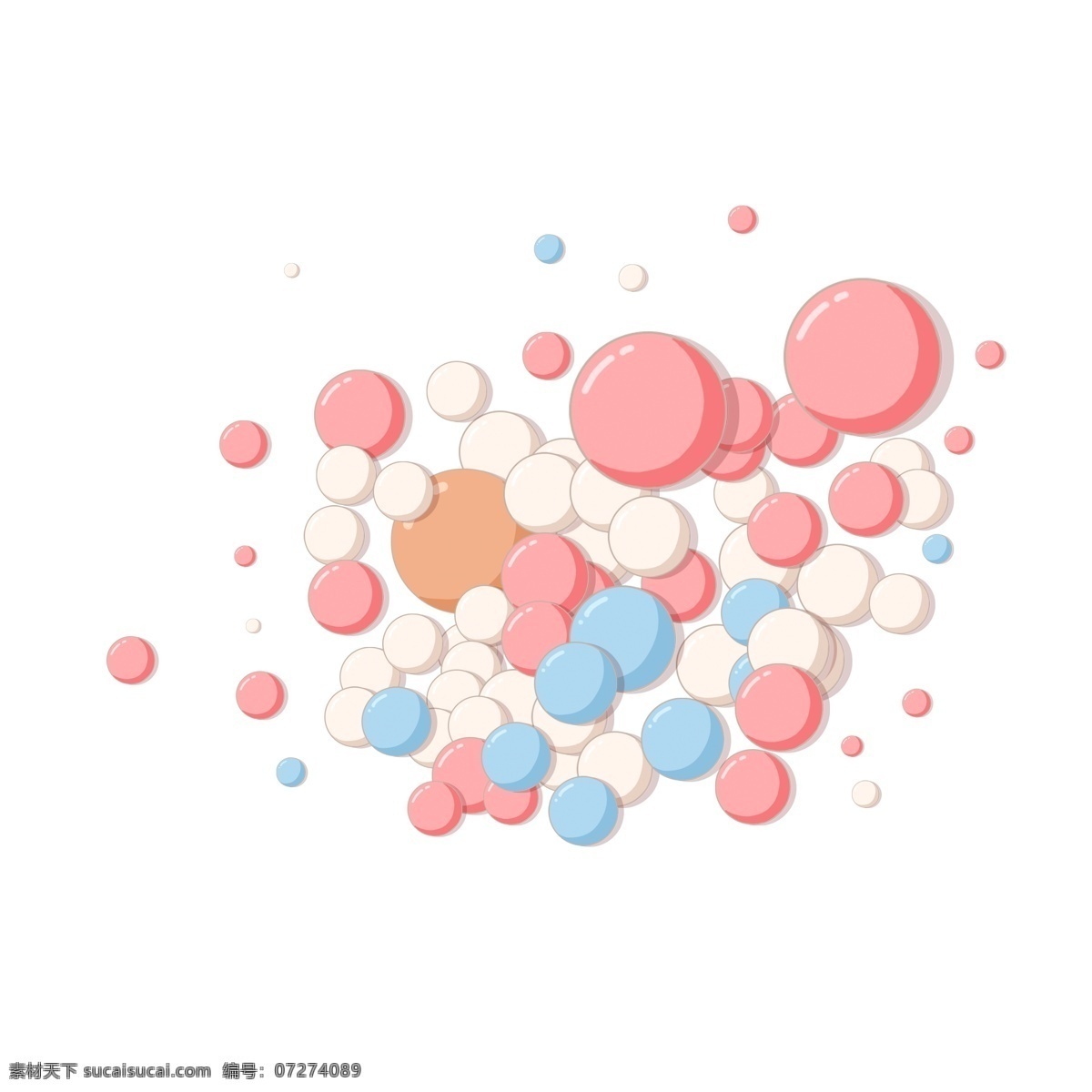 卡通 彩色 点点 漂浮 背景 粉色 蓝色 白色圆点 漂浮背景 彩色的糖果 糖果 球