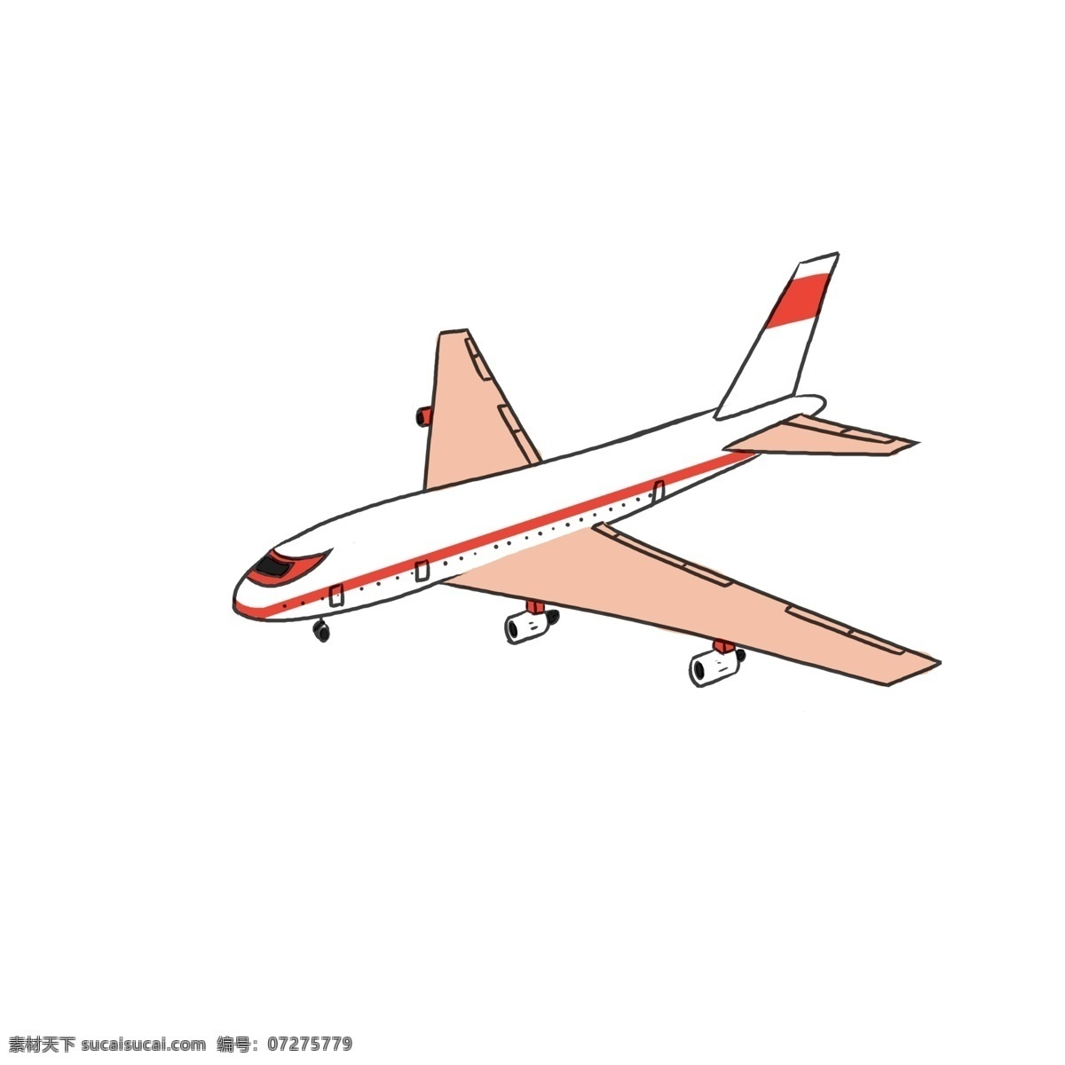 白色 飞机 手绘 插画 白色的飞机 漂亮的飞机 航天飞机 航空飞机 交通工具飞机 飞机装饰 飞机插画