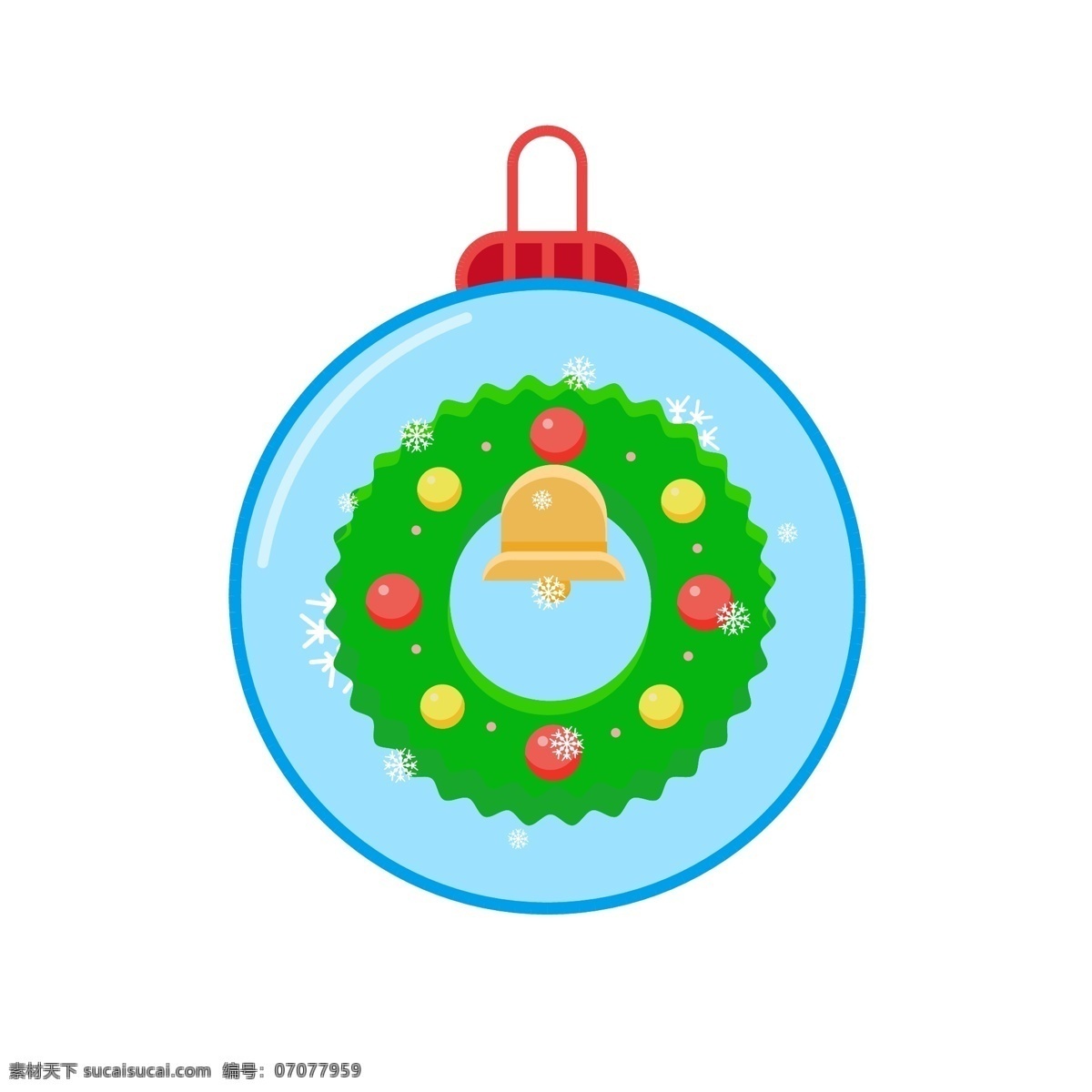 圣诞节 元素 装饰 图标 雪人 蝴蝶结 铃铛 雪花 装饰球 花环
