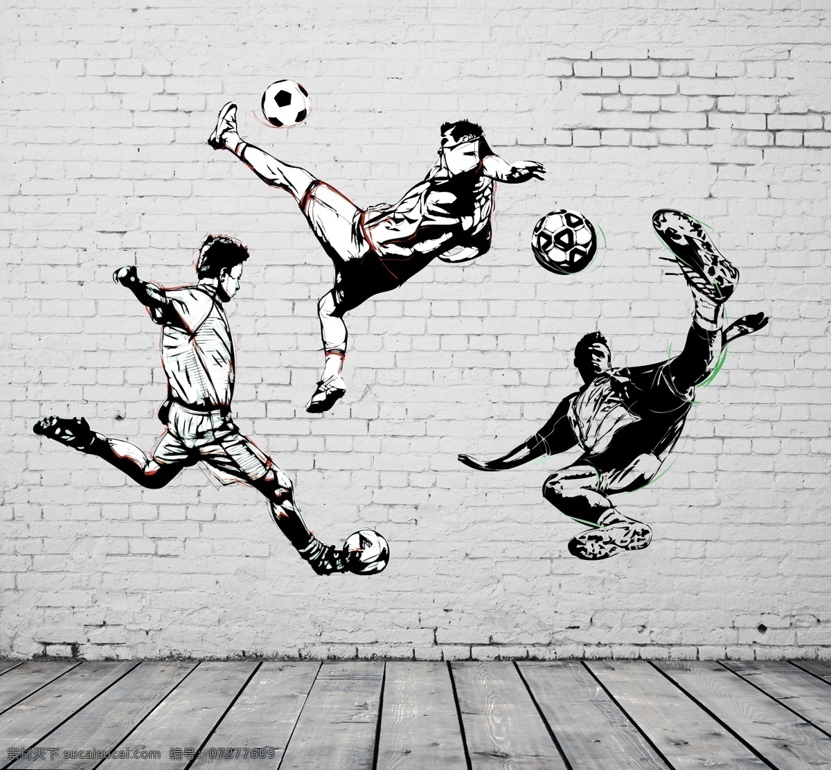 砖墙 底板 足球 背景 墙 运动员 姿势 背景墙
