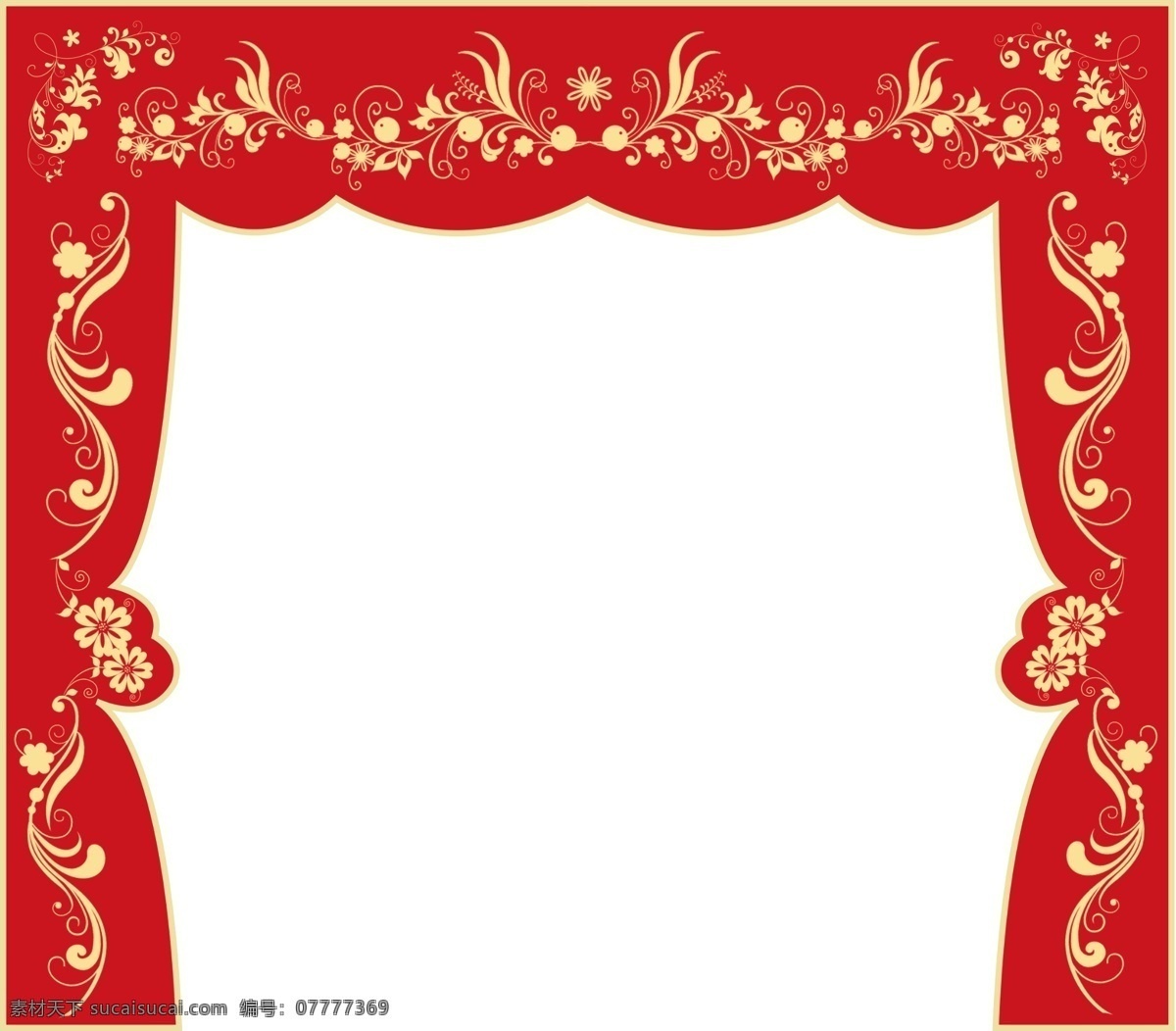 中式 婚礼 主 舞台 大红 金色 花纹 喜庆 白色