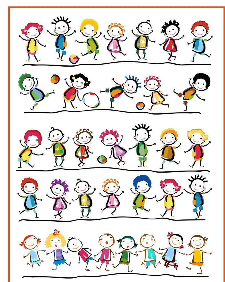 跳舞小孩 儿童彩绘 插画设计 矢量素材 背景 孩子 插画 卡通 人物图库 儿童幼儿