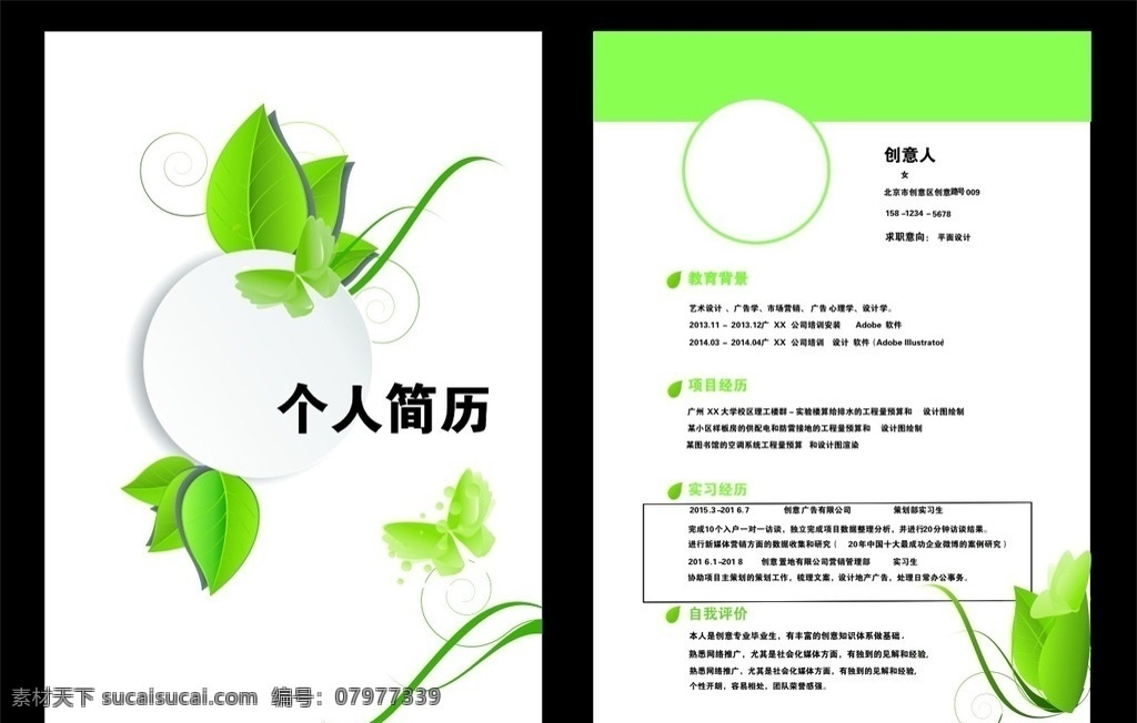 个人简历 矢量 简历 介绍 简介 说明 花纹 简历模板