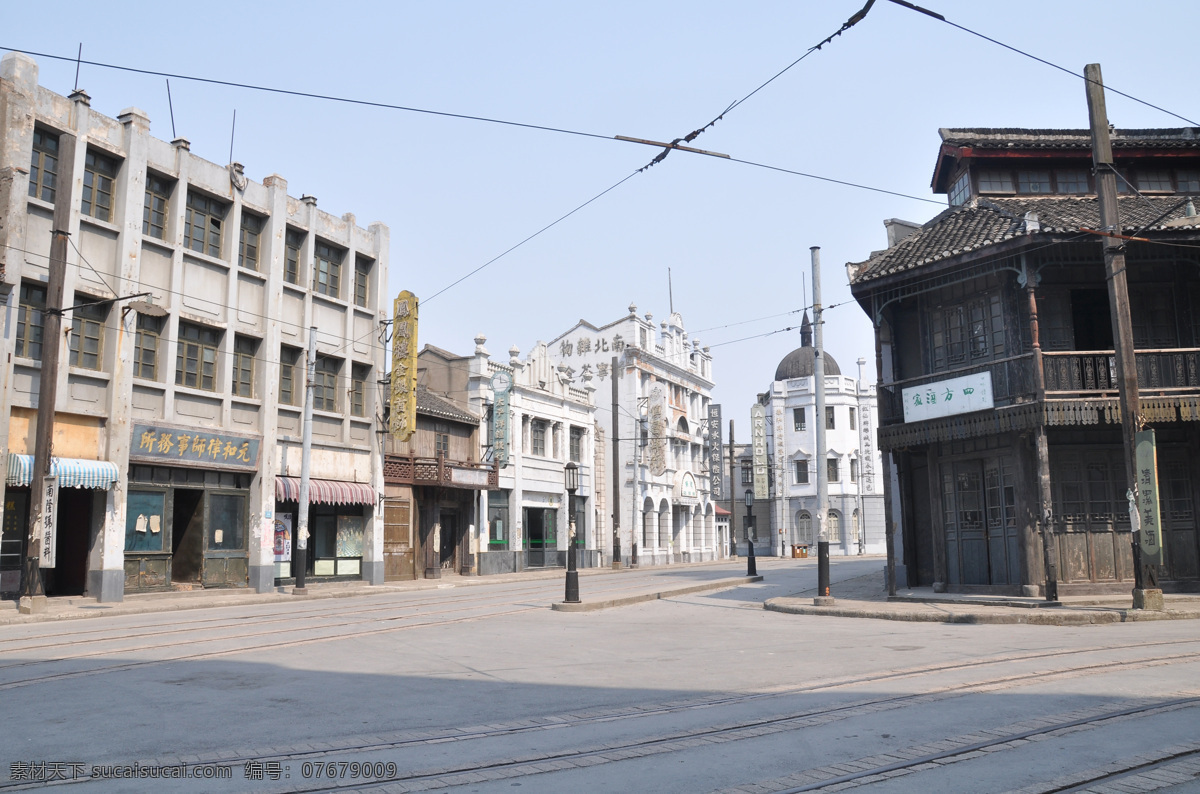 上海影视城 上海老街 复古建筑 老上海 路灯上海 复古老街 老式轨道 轨道电车 建筑摄影 建筑园林 建筑景观 自然景观