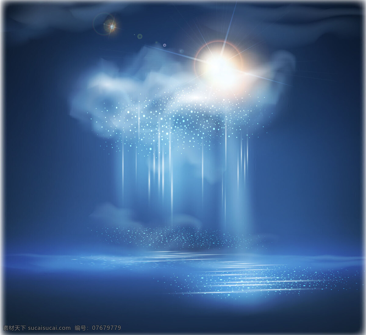雷雨天 雷 雨 背景 蓝色