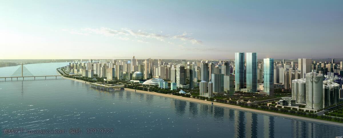大桥 大厦 地平线 都市 高楼 规划图 河流 环境设计 城市 沿河 景观设计 景观 模板下载 城市沿河景观 摩天楼 全景 建筑 设计图 家居装饰素材