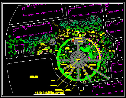 小区 中心 绿地 景观 方案 中心绿地 景观方案 dwg 黑色