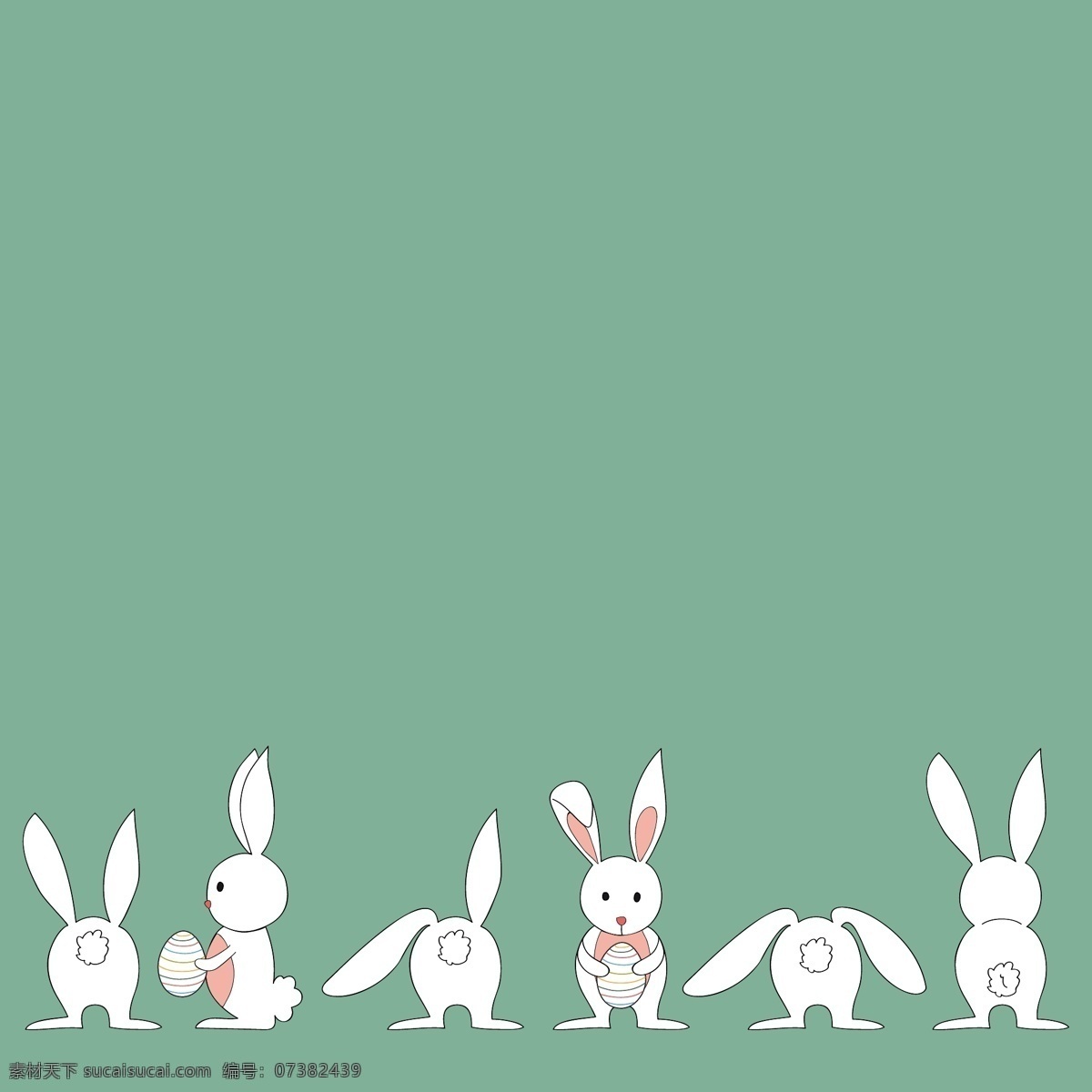 可爱 卡通 小 白兔 系列 小白兔 兔子 竖耳朵 小短尾 毛绒绒 白茫茫 粉红色 站立 蹲下 耷拉的耳朵 长耳兔 嫦娥 玉兔 中秋 吃小草的兔子 跳跃 矢量素材 卡通设计