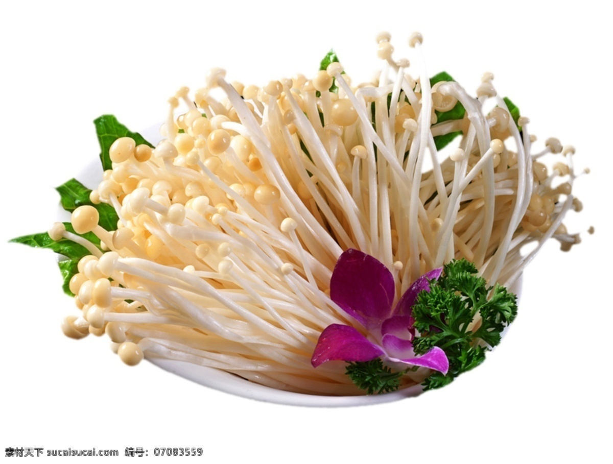 餐饮 美食 蔬菜 火锅 火锅配菜 素菜 菇类 菌类 生金针菇 牛肉火锅 羊肉火锅 分层